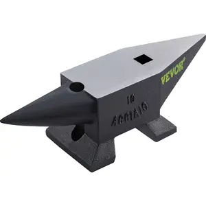 VEVOR Cast Iron Anvil,  22 Lbs/10kg Single Horn Anvil, with Large Countertop and Stable Base, High Hardness Rugged Round Horn Anvil Blacksmith, for Shaping, Bending