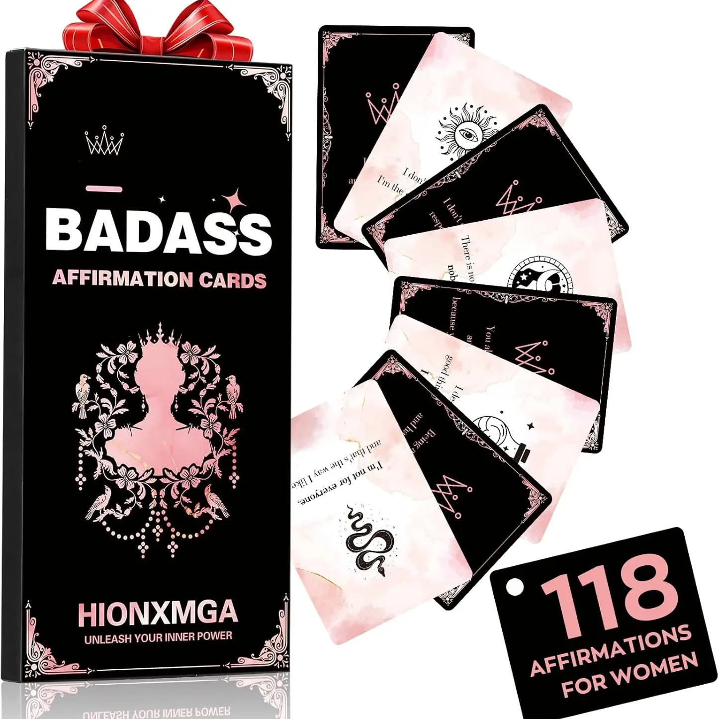 Powerful Card Set, 118 Daily Motivational Cards, Affirmations Card Decks, Inspirational Quotes, Mindfulness Thinking, Self Improvement, Gift for Women Friends Sisters Colleagues