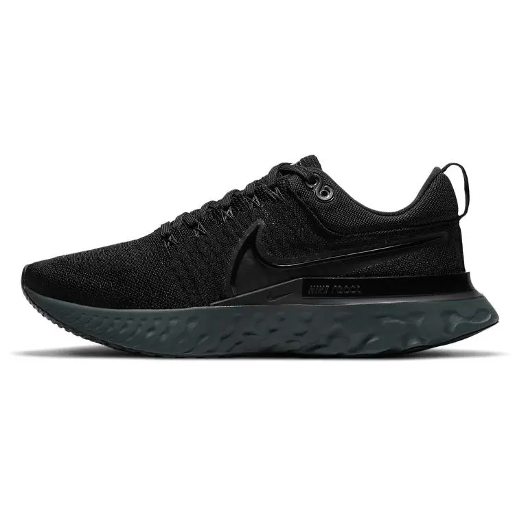 Men's Nike React Infinity Run Flyknit 2 Casual Trainers - Black Iron Grey, All Seasons, Lightweight Fabric, Laces, Style CT2357-003, New, Regular, Sporty Chic, Sneaker, Footwear