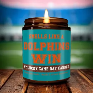 Smells Like a Dolphin Win Candle, Dolphin Candle, Funny Dolphin Fan Gift, Lucky Dolphin Candle, Unique, Game Day Decor, Game Day Decor, Game Day Decor Football Candle, Candle Gift