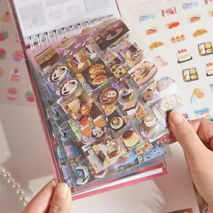 50 Sheets Snack Theme Sticker Book, Small Label Stickers for Food Packaging, Perfect for DIY Projects and Organizing, Crafts Cup Stickers