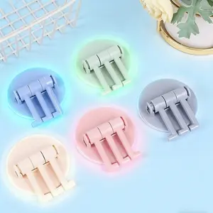 3-Pack Multifunctional Wall-Mounted Rotating Hook Rack - Industrial-Grade Adhesive Backing Supports 15kg Weight Without Drilling Or Residue. 360° Rotating Hooks With Detachable Design Allow Customizable Storage Configurations