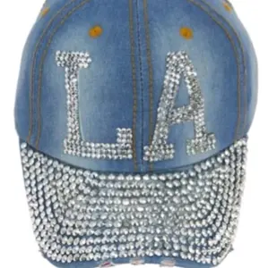 LA Denim Rhinestone Hat Ballcap Adjustable Adult