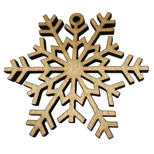 Random bakers dozen wooden snow flake ornament