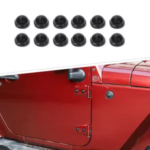 Engine Hood Door Hinge Covers, Laser-Cut Scratch Guard Trim for 2007-2017 Jeep Wrangler JK, Self-Adhesive UV Resistant Screw Protection Accessory