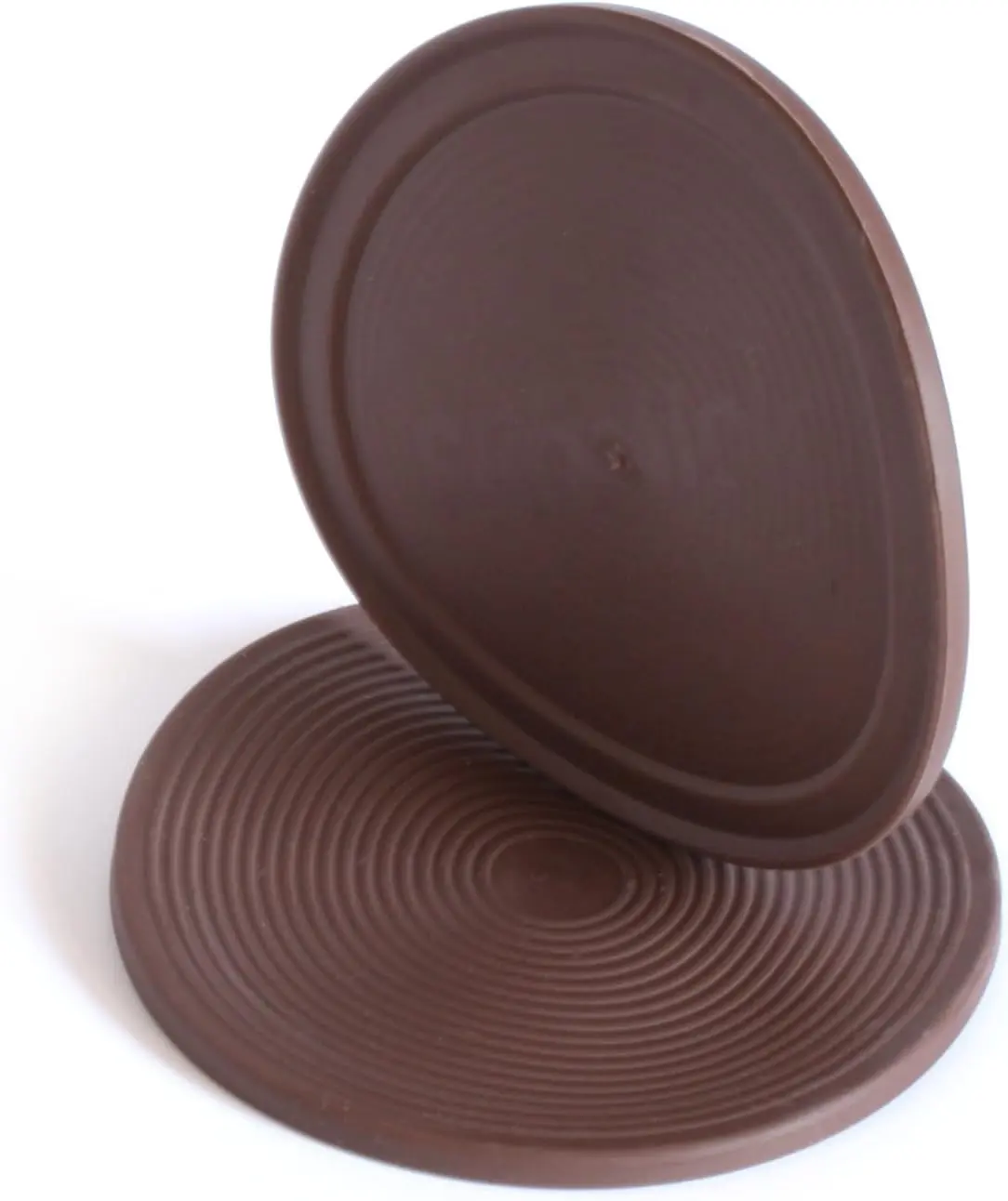 CB885 3-1/2 Inch Large Non Slip Rubber Floor Surface Protector Pads (t of 4 Grippers) Round - Chocolate Brown