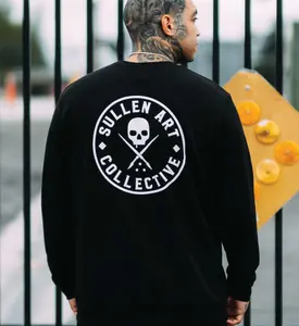 Sullen Clothing Ever Crew Lyte Classic French Terry Crewneck Sweatshirt with Logo Pockets for Men