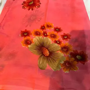 Beautiful flower Georgette sari ( fall pico done)