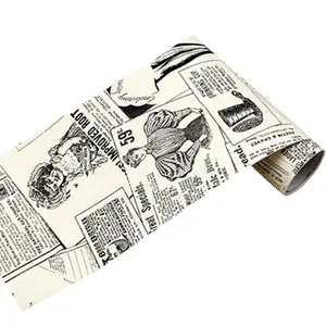 British Style Vintage Newspaper Wallpaper, Self-Adhesive Retro Wall Paper for Student Live Stream Background, Coffee Shop Decoration