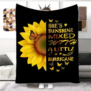 Sunflower Pattern Blanket, 1 Count Soft Throw Blanket, Cozy Throw Blanket, Air-conditioned Room Blanket, Warm Nap Blanket for Home & Office & School