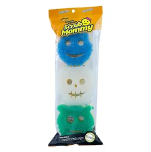Scrub Mommy & Daddy Special Edition Halloween-Scratch-Free Multipurpose Dish Sponge- Made with Polymer Foam-Stain&Odor Resistant Kitchen Sponge (3ct)