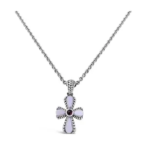 Tiffany Kay Silver Gemstone Herringbone Cross Necklace