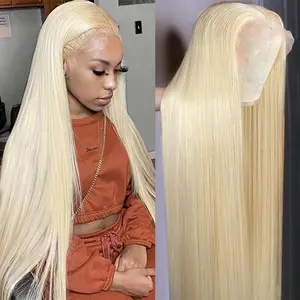 GK 613 13x6 Lace Front Wig Human Hair Blonde Straight Lace Front Wigs Human Hair Pre Plucked 150% Density 613 Colored 13x6 HD Lace Frontal Wigs for Women with Baby Hair Blonde Wig Human Hair