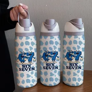 Creative Fun Six Seven32oz Dual Water Bottle, 304 Stainless Steel Large Capacity Insulated Cup, Perfect Gift for Women, Home, Outdoor Workout, Travel, Hydration Tumbler