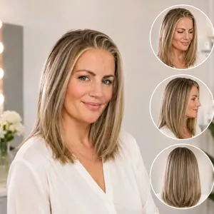 Restocked C137909K Joy 14 inch synthetic wig.  13x4 Lace front premium synthetic wig.  Futura fibers, 120 density, Scandinavian hairlne.  Heat Tolerance 350. She comes with a free wig cap. perfect for summer. 130979
