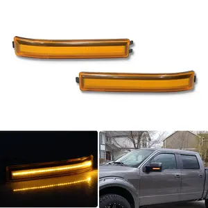 2pcs For 2009 2010 2011 2012 2013 2014 Ford F150 Amber Lens LED Side Mirror lamps Light Turn Signal Lamp Reflectors,Replace OEM 9L3Z17E748BA 9L3Z17E749BA, 9L3Z-17E748-AA 9L3Z-173749-AA