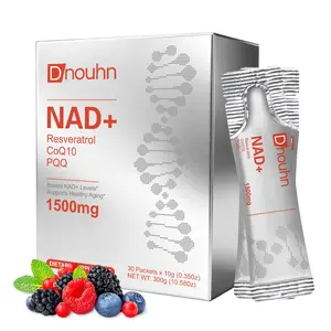 DNOUHN NAD Liquid Supplement 1500mg, Nicotinamide Riboside & Resveratrol with PQQ, NAD Supplement for Women & Men, Boosts Cellular Energy, Anti-Aging, Immune, Focus, 30 Packets