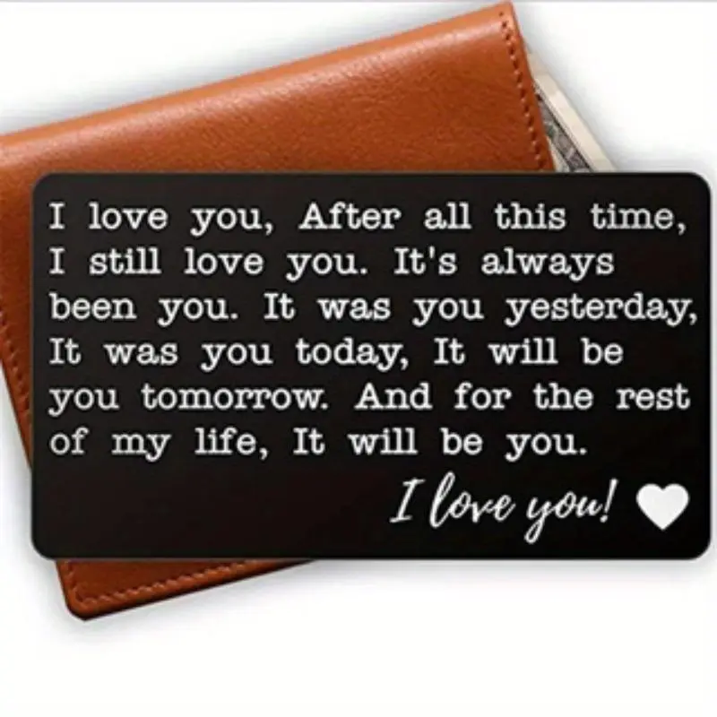 Wallet Insert Card Gift, 2 Counts/set I Love You Card, Greeting Card, Inspirational Greeting Card, Message Card, Gift for Boyfriend, Husband, Lover, Birthday Gift, Anniversary Gift, Card Design