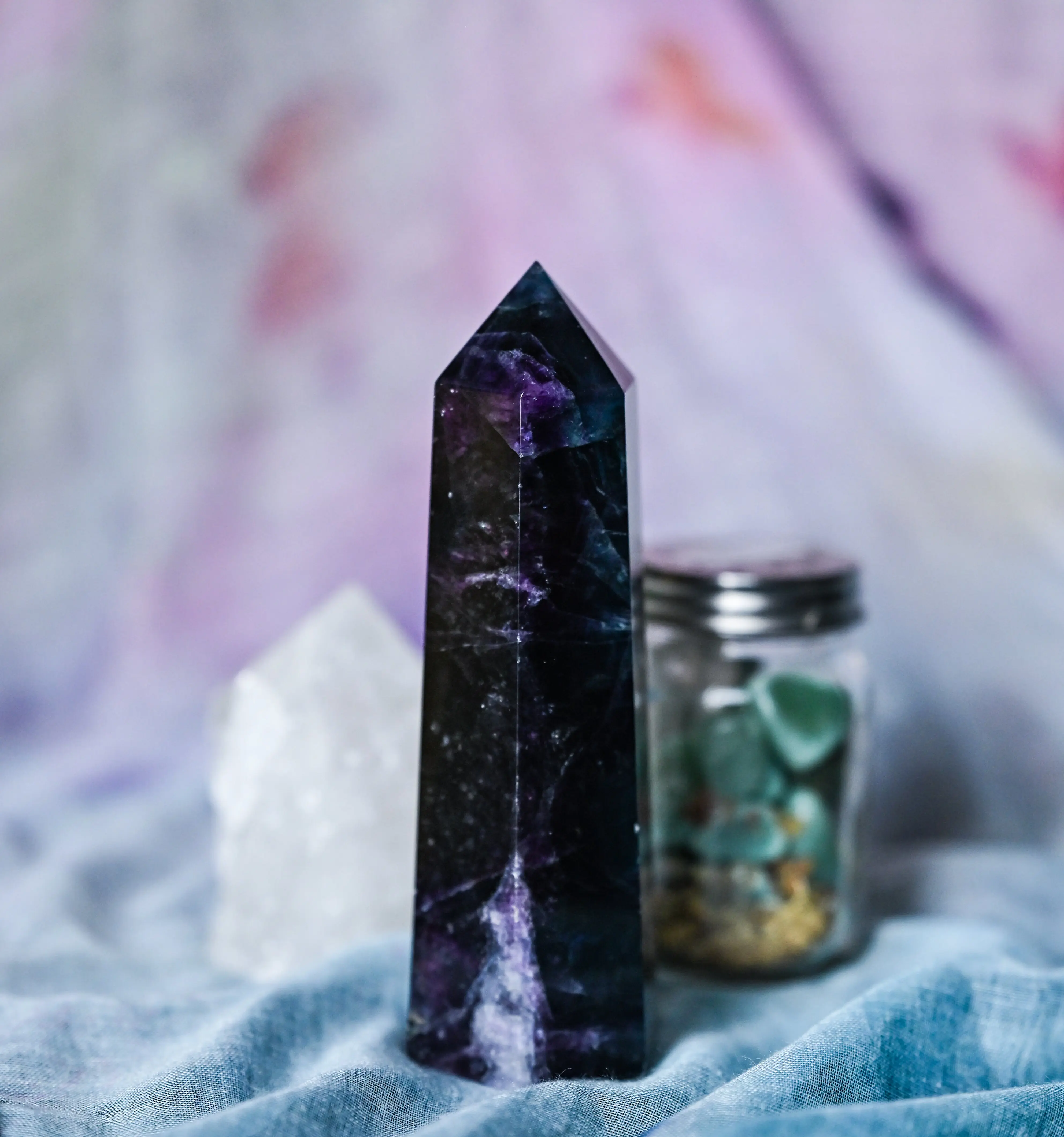 Rainbow Fluorite Large Towers - Unique Design with Vibrant Rainbow Coloration