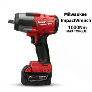 Milwaukee M18 FMTIWF12 Mid-Torque 1/2 Inch Impact Wrench Kit with 18V Lithium-Ion Battery and Charger for Heavy Duty Automotive Repair and Construction Featuring 1000Nm Torque 3000 RPM 3100 IPM and Friction Ring