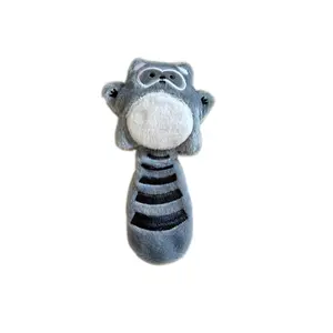 Interactive Pet Toys- Tail Squirrel& Raccoon| Cartoon Polyester Teething Chew Toys with Sound Effects| Suitable for All Breed Sizes, Battery-Free