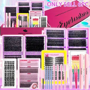 20-Piece False Eyelash Gift Set, Fluffy/dense/natural/color Options, Large Capacity, Includes Glue & Tools, DIY Lash Kit, DIY Eyelash Extensions, Ideal for Beginners DIY, Party, travels, weddings and meeting various daily makeup needs.