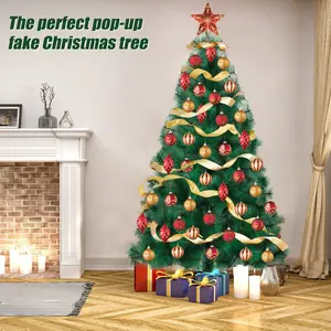 5/6/7 FT Artificial Christmas Tree, Imitation Pine Needle Christmas Tree, Simulated Pine Needle Xmas Tree, Winter Party Decoration with Detachable Metal Base