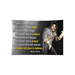 Michael Jackson Quote Wall Tapestry Inspirational Motivational Art Decor For Living Room Bedroom Home Office Gift.Classroom Décor MJ King of Pop Quotes Teachers Posters Memorabilia Growth Mindset Decorations Learning