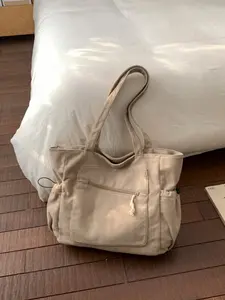 Large Capacity Corduroy Tote Bag for Women, Fashion Tote Bag, Minimalist Design, Casual Vintage Style, Perfect for Commuting and School