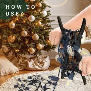 12 Pack Lights Storage Holders Adjustable Cord Reel Organizer for Holiday Lights Extension Cords Garland Home Decor Tangle-Free Durable Space-Saving Light Storage 12PC