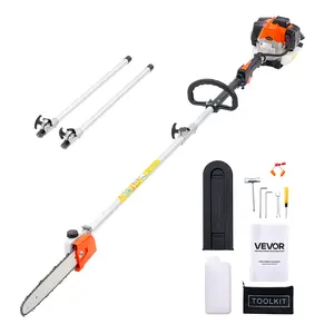 【Summervibes】VEVOR Gas Pole Saw, 25CC 2 Stroke Gas Powered Pole Saws with 12 in Cutting Bar, Cordless Tree Trimmer with 23 fl.oz Fuel Tank, 7 to 12 ft Extendable, Powerful Chainsaw for Tree Trimming Pruning