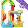 Unisex 48-Piece Electric Rail Train Set with 3D Magic Flexible Anti-Gravity Race Tracks, STEM Educational Construction Toy for 12+ Years - 360° Movement, Track Blocks, Colorful Cubes, BPA-Free Durable Plastic, City Simulation Open-Ended Play Birthday Toy
