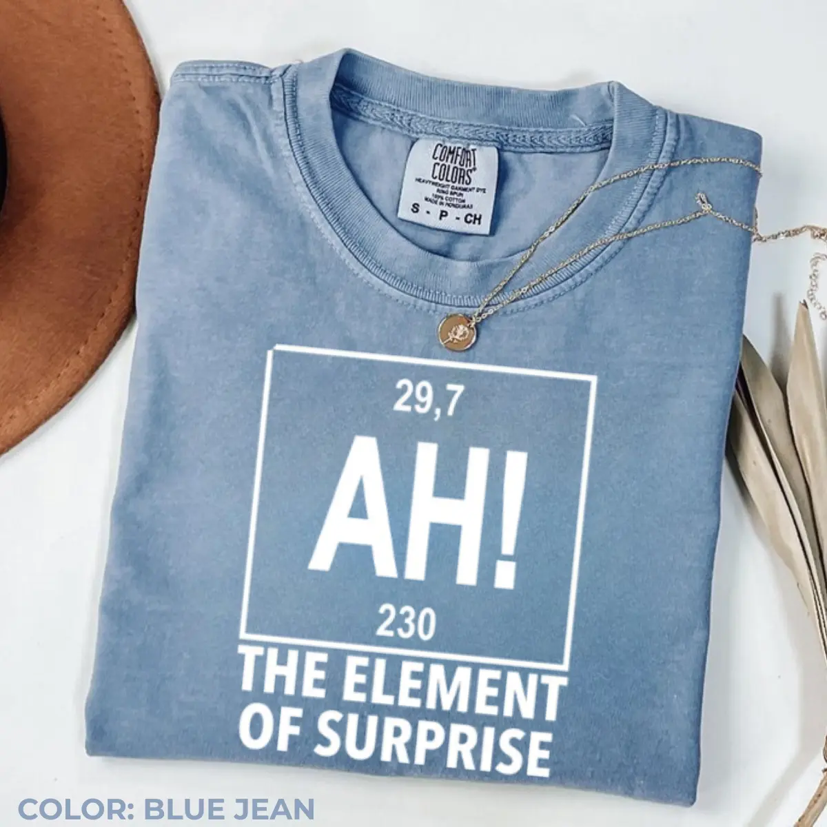 Comfort Colors Ah! the Element of Surprise T-Shirt, Chemistry Shirt, Chemistry Joke Tee, Project Hail Mary