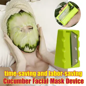 Cucumber Slicer for Facial Mask Ultra Thin Beauty Tool Cucumber Mask Slicer Portable Skincare Gadget DIY Face Mask Cucumber Peeler Thin Slice Cucumber Beauty Slicer Safe Hand Guard Home Use Cucumber Cutting Tool Facial Skincare Gadget