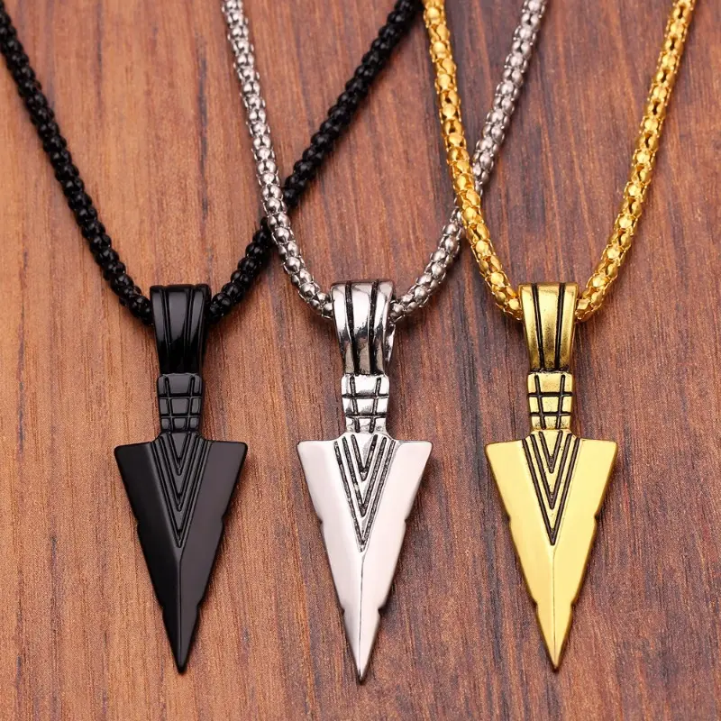 [Retro | Stylish] Stylish Retro Arrowhead Pendant Necklace | Fashionable Unique Triangular Design for Men