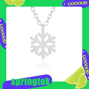 KINHOPI Snowflake Necklace for Women Dainty Simple Jewelry Everyday Sparkling Adjustable Chain Perfect Gift Choice