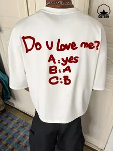 Men's Casual Short Sleeve Fitted T-Shirt, High-Quality Cotton Comfort Fabric, Graphic Slogan Print, Daily Wear, Streetwear, Hip-Hop Fashion