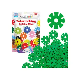 PicassoTiles Building Chip Interlocking Disc Construction Blocks in Color Green