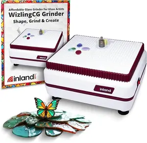 Inland Craft WizlingCG Glass Grinder, Precision Tool Edging Grinding Shaping Drilling, Essential Stained Glass Grinder Machine Mosaics for Professionals & Hobbyists, Includes Diamond Grinding Bit