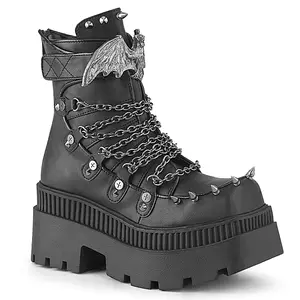 Demonia Wrath-55 Black Faux Leather Platform Boot