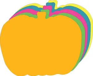 SHAPES ETC. Bright Neon Pumpkin Cut-Outs 8” x 10” - 15 Sheets Assorted Colors for Classroom Decor & Art Projects Halloween Bulletin Boards Fall Classroom Decor DIY Kids Crafts Made in USA
