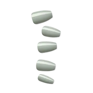 Impress Color No Glue Fake Press On Nails - Going Green Coffin | Solid, Green, Medium, Coffin, Manicure