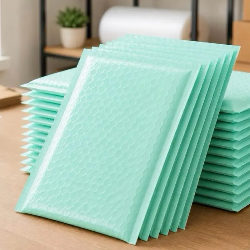 Green Mint Padded Poly Mailers, 10 Pcs 4x7 In Self-Sealing Waterproof Plastic Envelopes & Postal Supplies, Boutique Packaging for Small Businesses Efficient Shipping Protection, Office Stationery