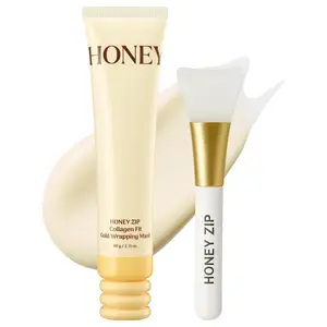 Collagen Gold Firming Peel-Off Mask with Silicone Applicator Brush - Anti-Wrinkle Solution, Nourishing, Brightening, Skin Repair, Fine Line Reducer, Facial Contour Lifter (Gentle Formula)