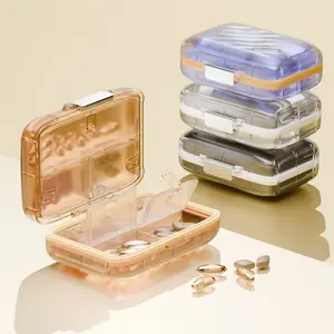 Small Pill Box Portable One Week Organizer Mini Medicine Pill Box Sealed Pill Box Travel Pill Organizer Portable Daily Pill Box for Vitamins and Supplements