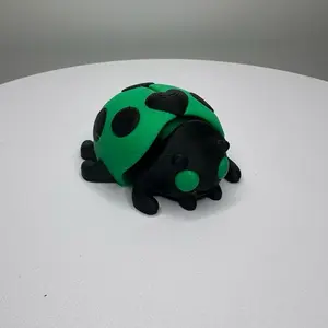 Green Ladybug Figurine – 3D Printed Mini Bug Buddy (2” x 2”)
