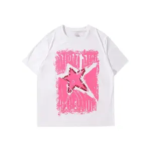 Prep Men's Short-Sleeve Y2k T-Shirt With Star Print, Suitable For Daily Wear In Spring And Summe Menswear Top Underwear Tshirt