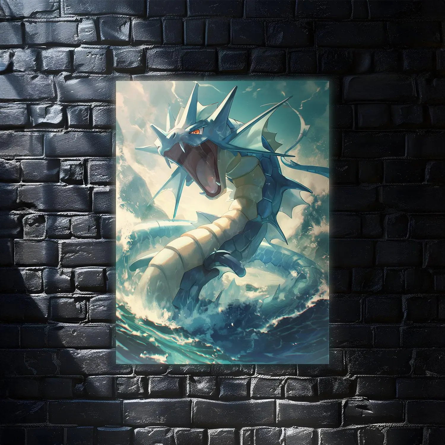 Gyarados Pokemon Anime Wall Art Poster, Modern Wall Art, Anime Gifts, Wall Decor