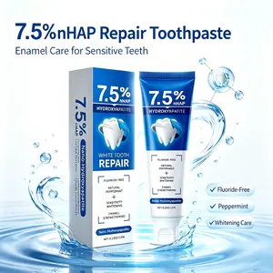 7.5% Nano Hydroxyapatite Fluoride-Free Toothpaste - Gentle Enamel Strengthening, Natural Peppermint, Sensitive Teeth Whitening Oral Care Paste, 120g