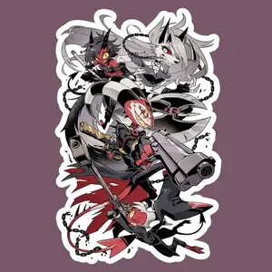 Bold Color Violent Fun Animation Helluva Boss Sticker